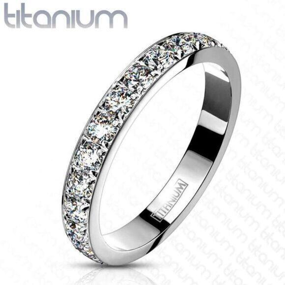New titanium CZs ring‎ size 7 - Picture 1 of 1